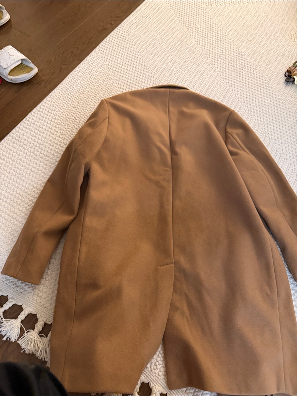 Zara Camel Wool-Blend Pea Coat - Picture 2 of 3